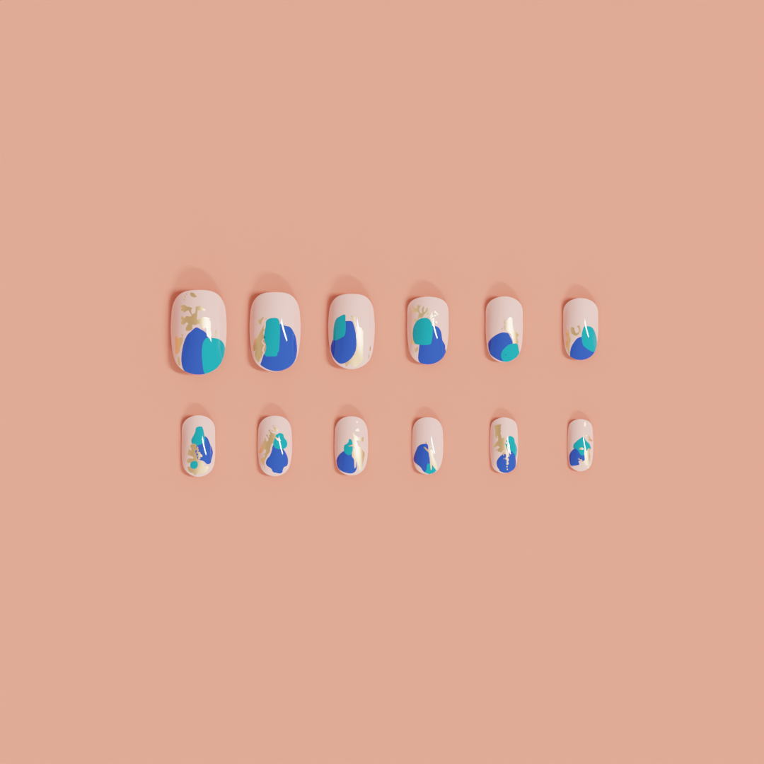 Madam_Glam_Press_on_nail_Blue_and_Gold_Oceanico_2